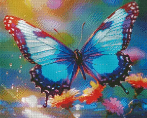 Blue Monarch Butterfly Diamond Painting