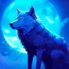 Blue Moon Wolf Diamond Painting