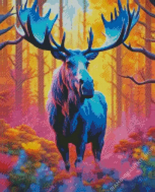 Blue Moose Diamond Painting