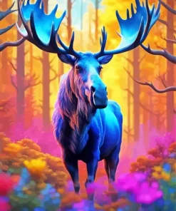 Blue Moose Diamond Painting