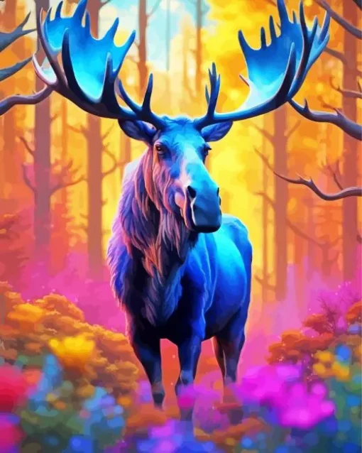 Blue Moose Diamond Painting