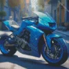 Blue Motorbike Diamond Painting