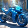 Blue Motorbike Diamond Painting