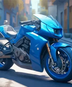 Blue Motorbike Diamond Painting