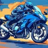 Blue Motorcycle Diamond Painting