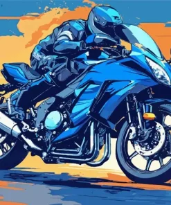 Blue Motorcycle Diamond Painting