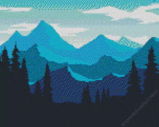 Blue Mountain Diamond Painting