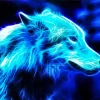 Blue Neon Wolf Diamond Painting