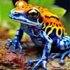 Blue Orange Frog Diamond Painting