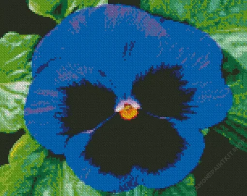 Blue Pansy Flower Diamond Painting