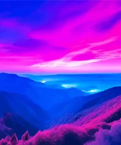 Blue Pink And Purple Sunset Diamond Painting