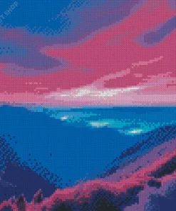 Blue Pink And Purple Sunset Diamond Painting