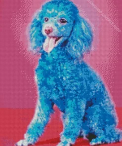 Blue Poodle Dog Diamond Painting