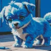 Blue Puppy Diamond Painting