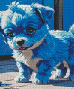 Blue Puppy Diamond Painting