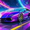 Blue Purple Car Diamond Painting