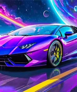 Blue Purple Car Diamond Painting