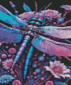 Blue Purple Dragonfly Diamond Painting