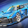 Blue Race Car Diamond Painting