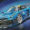 Blue Race Car Diamond Painting