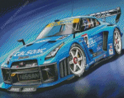 Blue Race Car Diamond Painting