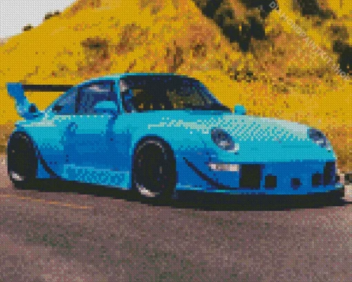 Blue Rwb Porsche Diamond Painting