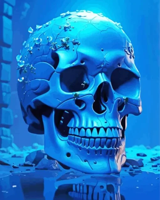 Blue Skull Diamond Painting