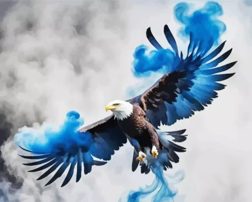 Blue Smoke Eagle Diamond Painting