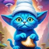 Blue Smurf Cat Diamond Painting