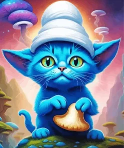 Blue Smurf Cat Diamond Painting