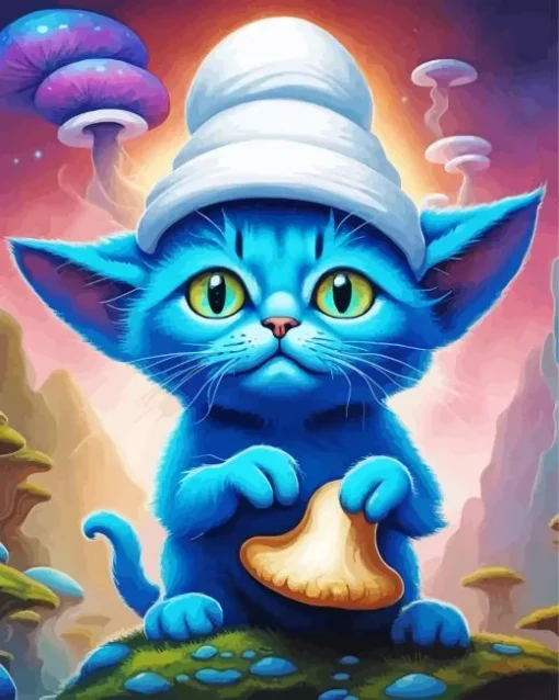 Blue Smurf Cat Diamond Painting