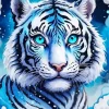 Blue Splatter Tiger Diamond Painting