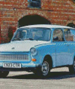 Blue Trabant Car Diamond Painting