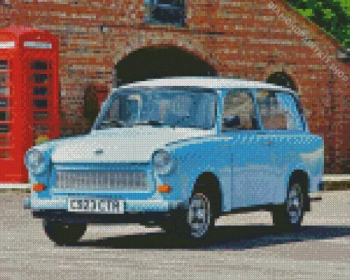 Blue Trabant Car Diamond Painting