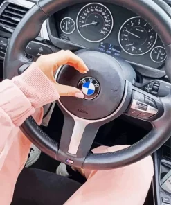 Bmw Steering Wheel With Hand Diamond Painting