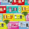 Bo Kaap Africa Colorful Houses Diamond Painting