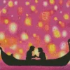 Boat From Tangled Silhouette Diamond Painting