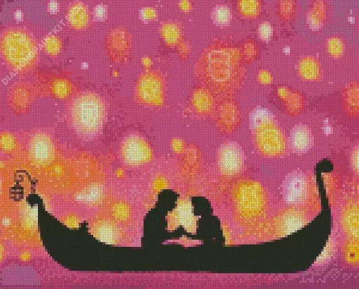 Boat From Tangled Silhouette Diamond Painting