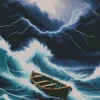 Boat In Storm Diamond Painting