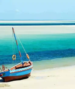 Boat On Beach Diamond Painting