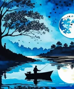 Boat Silhouette Diamond Painting