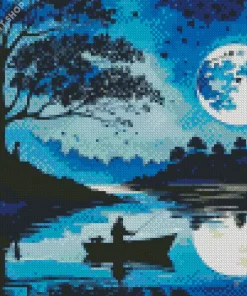 Boat Silhouette Diamond Painting