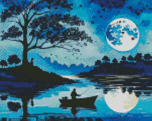 Boat Silhouette Diamond Painting