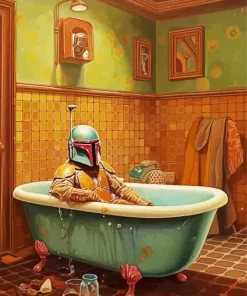 Boba Fett In Bathroom Diamond Painting