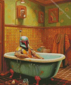 Boba Fett In Bathroom Diamond Painting