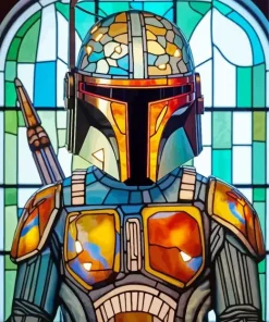 Boba Fett Stained Glass Diamond Painting