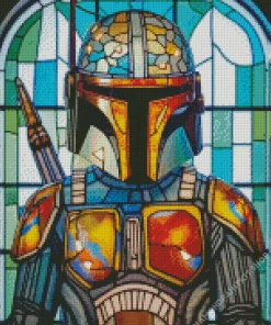 Boba Fett Stained Glass Diamond Painting