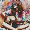 Bohemian Girl Playing Guitar Diamond Painting