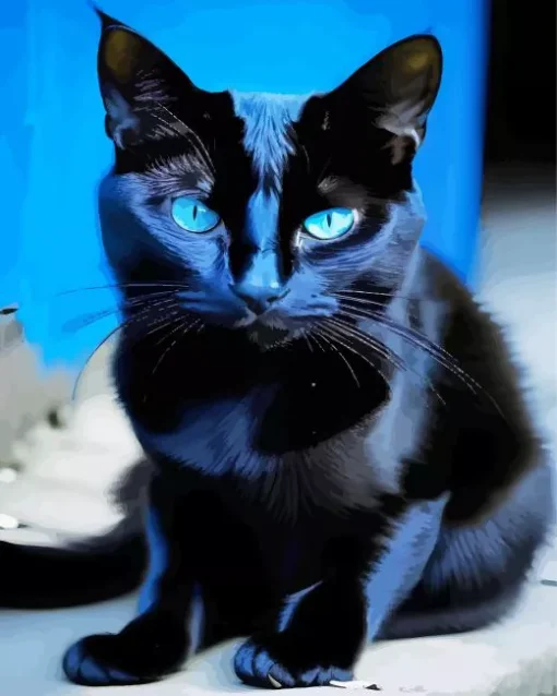 Bombay Cat With Blue Eyes Diamond Painting