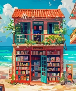 Book Shop At Beach Diamond Painting